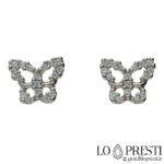 18kt white gold butterfly earrings with zircon