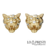 18kt gold panther earrings