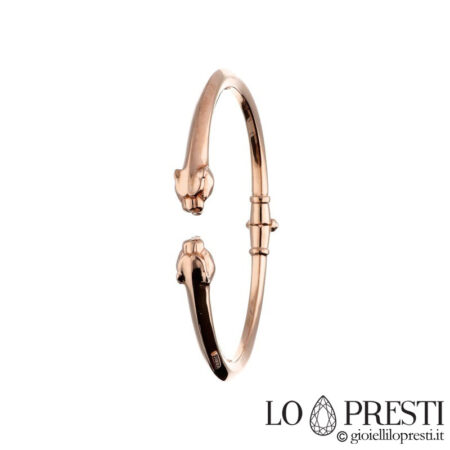 Rigid 18kt rose gold women's panther bracelet