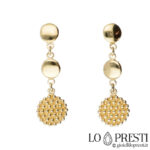 Vintage Etruscan style 18kt yellow gold drop earrings