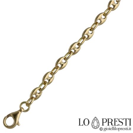 Men's full nautical mesh bracelet in 18kt yellow gold