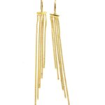 Multi-strand women's earrings in 925 golden silver with anti-oxide treatment which will allow them to remain unchanged over time, a fashionable and trendy item for 2023