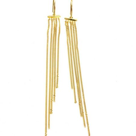 Multi-strand women's earrings in 925 golden silver with anti-oxide treatment which will allow them to remain unchanged over time, a fashionable and trendy item for 2023