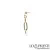 Chain link pendant earrings in 18kt yellow gold, polished finish, snap closure.