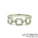 Jointed ring in 18kt white gold with brilliant cut diamonds, particular, elegant and refined.