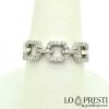 Anello snodato in oro bianco 18kt con diamanti taglio brillante,particolare,elegante e raffinato.