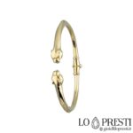Women's panther bracelet in 18kt yellow gold with opening.