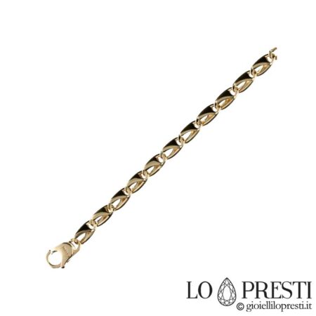Men's flat link bracelet in 18kt yellow gold for birth, birthday, anniversary or simply a gift idea, guarantee certificate and gift box.