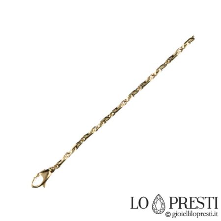 Men's tubular link bracelet in 18kt yellow gold for birth, birthday, anniversary or simply a gift idea, guarantee certificate and gift box.