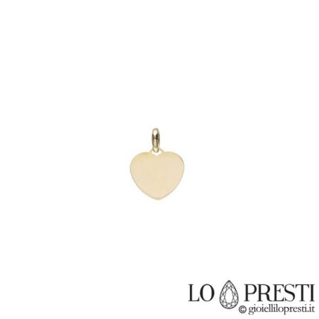 Heart-shaped pendant in 18kt yellow gold customizable with initials.