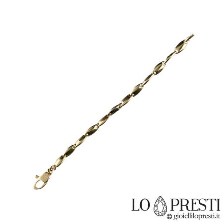 Men's tubular link bracelet in 18kt yellow gold for birth, birthday, anniversary or simply a gift idea, guarantee certificate and gift box.