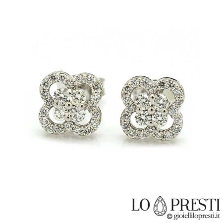 Boucles d'oreilles pour femme élégantes et raffinées avec diamants taille brillant certifiés, un bijou intemporel.