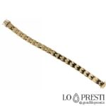 Men's yellow gold plate bracelet, polished in 18kt yellow gold