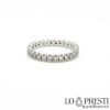Eternity ring in 18kt white gold with brilliant cut diamonds around the entire band, available on request with different carats.
