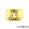 кольцо-лента-шевалье-начальная буква-бриллианты-18-каратное золото
