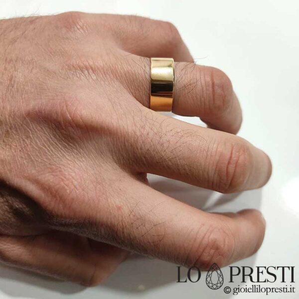 Russian wide band wedding ring in 18kt yellow gold