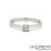Solitaire ring in 18kt white gold with certified brilliant cut diamond for engagement or to remember an important moment.