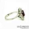 Ring with natural ruby ​​and certified diamonds, gift idea for birthday anniversary
