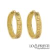 Hoop earrings Hoops in yellow gold, model with Greek key, with bayonet closure, polished and satin-finished.
