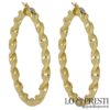 Bush circle earrings in 18kt yellow gold, polished and diamond-cut workmanship, gift idea.