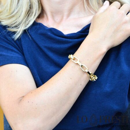 Women's 18kt yellow gold chain link bracelet