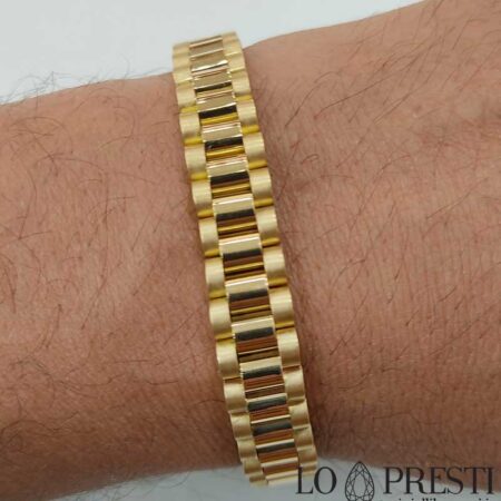18 kt yellow gold full Rolex style na panlalaking pulseras