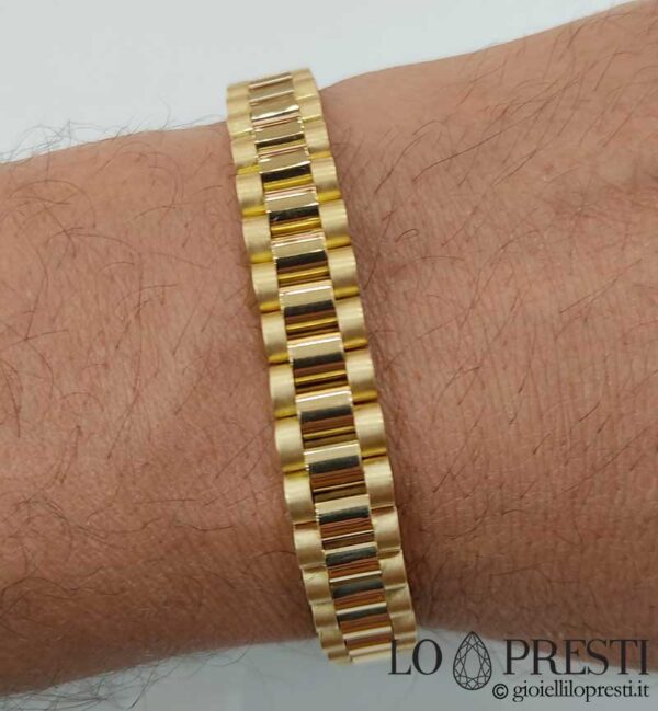 18 kt yellow gold full Rolex style men's bracelet