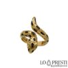 Кольцо «Змея» из желтого золота 18 карат с черной эмалью, символ жизни