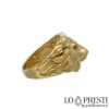 Ring with lion head in 18kt yellow gold, symbol of strength