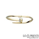 18kt gold nail bracelet with fashion trend zircons