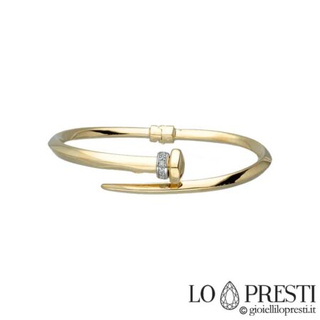 Bracelet à ongles en or 18 carats avec zircons tendance