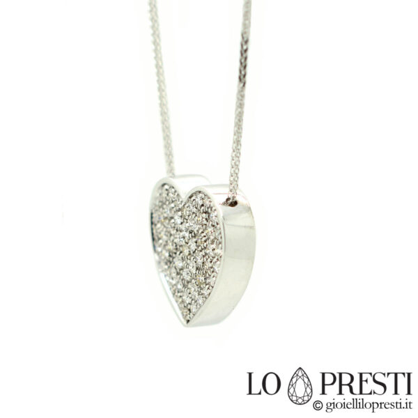 Halskette mit Herzanhänger und Pavé-Brillantdiamanten, zertifizierte Geschenkidee