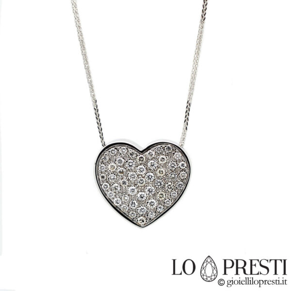 Ожерелье-подвеска в форме сердца с бриллиантовым паве, сертифицированная идея подарка