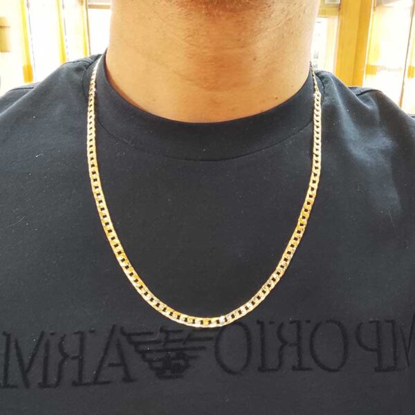 Men's 18kt yellow gold full Cuban link necklace