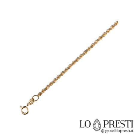 Bracelet à maillons corde pour femme en or jaune 18 carats