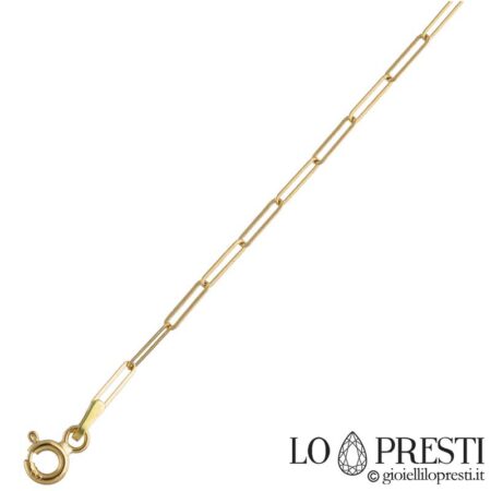 Men's bracelet in 18 kt yellow gold, modern design with chain link. Certificate of guarantee and gift box.