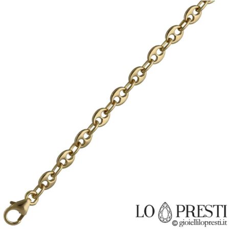Men's bracelet in 18 kt yellow gold full sailor mesh