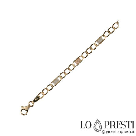 Halskette aus 18 kt Weiß-, Gelb- und Roségold, Länge 50 cm, Modell für Damen und Herren. Garantiezertifikat und Geschenkbox.