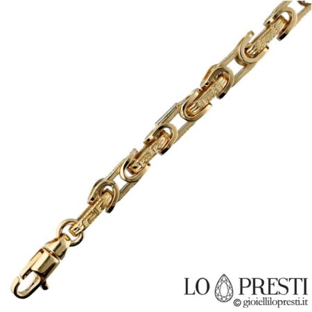 Men's hollow tubular link necklace in 18kt yellow gold reference size 50 cm