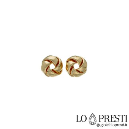 Women's knot earrings in 18kt yellow gold