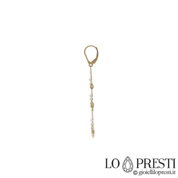 Women's pendant earrings in 18kt yellow gold with lever closure