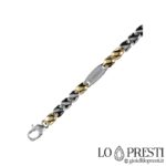 18kt white and yellow gold solid link chain necklace, baptism