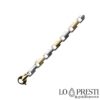 Herrenhalsband aus zweifarbigem 18-Karat-Gold, hohles Röhrengeflecht, das Gewicht bezieht sich auf die 50-cm-Messung, sowohl das Armband als auch die Halskette können in jeder Größe bestellt werden.