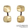 Cufflinks in 18kt yellow gold with a particular design, customizable through engraving. Certificate of guarantee and gift box.