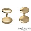 18kt yellow gold cufflinks with satin finish, customizable through engraving. Certificate of guarantee and gift box.