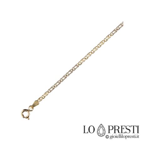 Walang laman na groumette link necklace sa 18kt yellow gold reference size na 60 cm