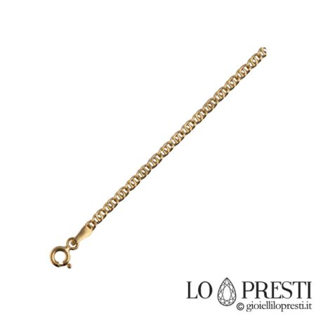 Hollow link necklace sa 18kt yellow gold