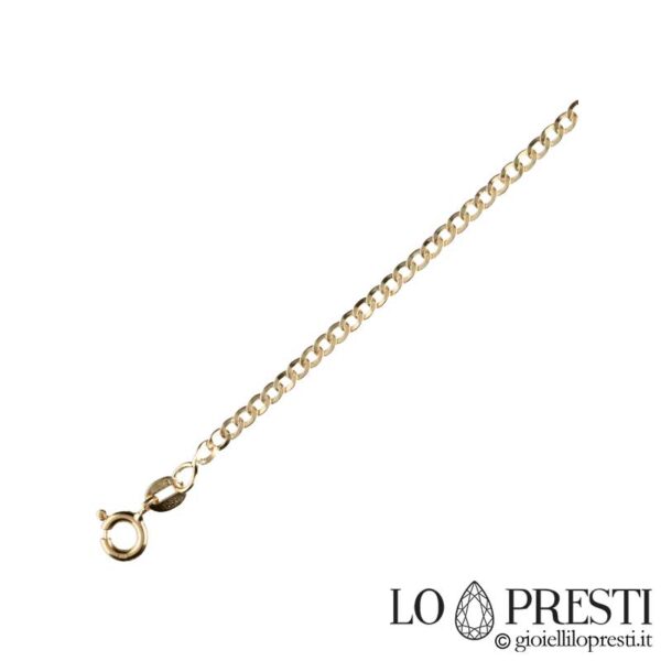 Hollow groumette link necklace ng lalaki sa 18kt yellow gold