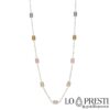 Women's fancy mesh necklace with multicolor quartz in 18kt yellow gold
