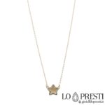 Necklace and star pendant in 18kt white and yellow gold